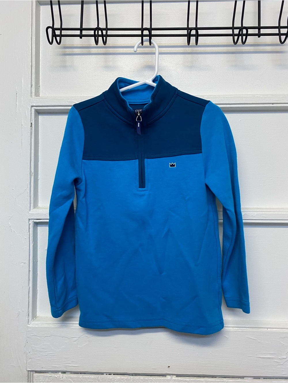Crown And Ivy Color Block Blue 1/4 Zip Pullover Sweater toddler boys Size 4T